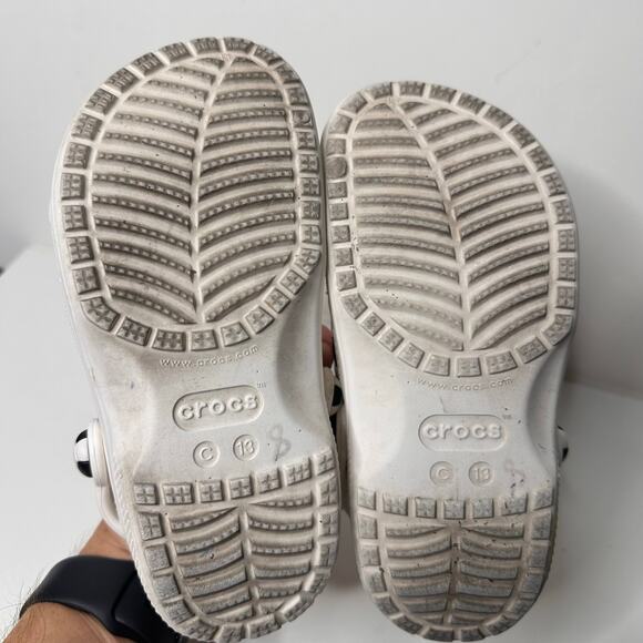 Crocs Classic Clog Soccer Ball Slip On Shoes White Black Kids Youth C 13 - Picture 4 of 6
